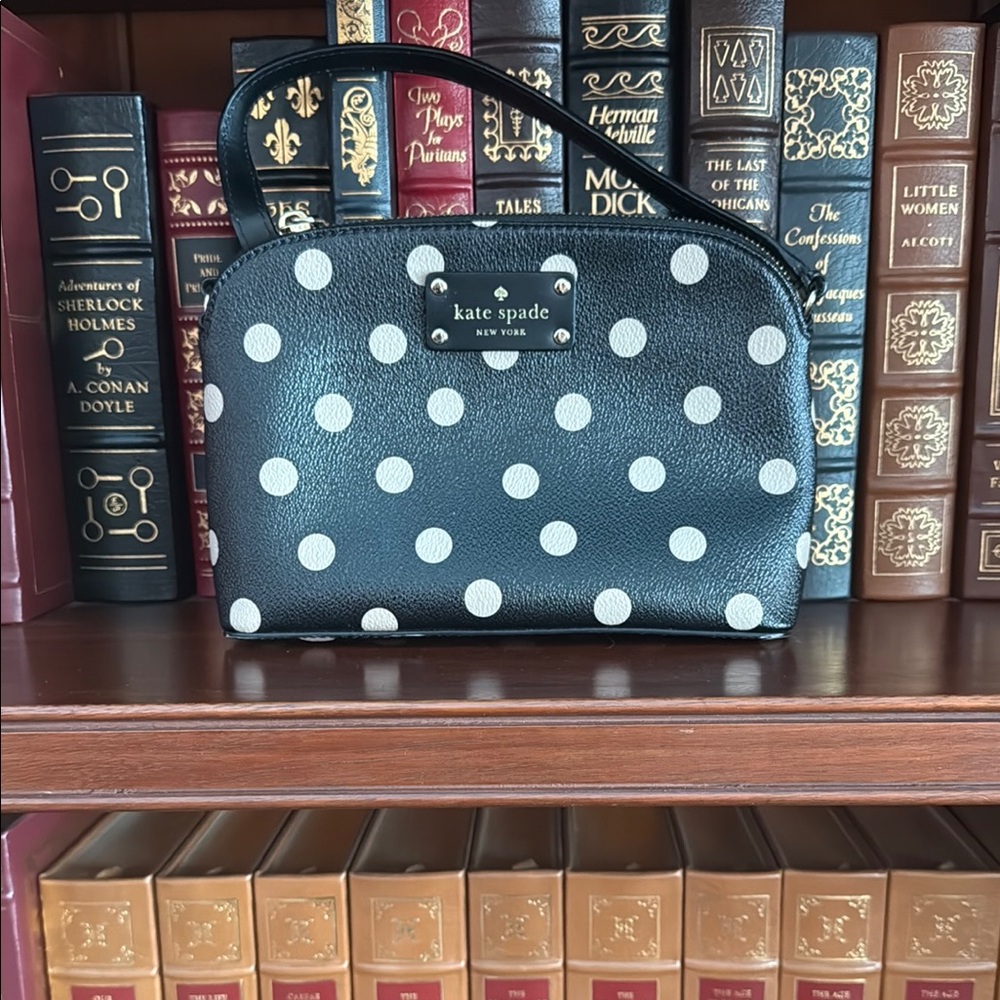 Kate Spade Black and White Polka Dot Clutch